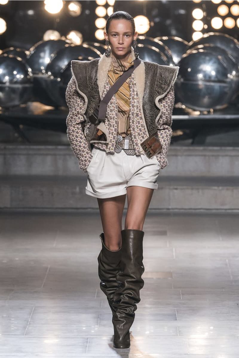 Isabel Marant 2019 Fall Winter Paris Fashion Week PFW 80s bohemian style turtle neck wrap skirt french girl