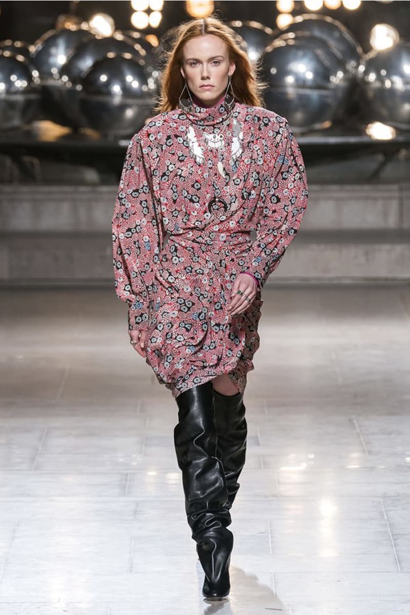 Isabel Marant 2019 Fall Winter Paris Fashion Week PFW 80s bohemian style turtle neck wrap skirt french girl