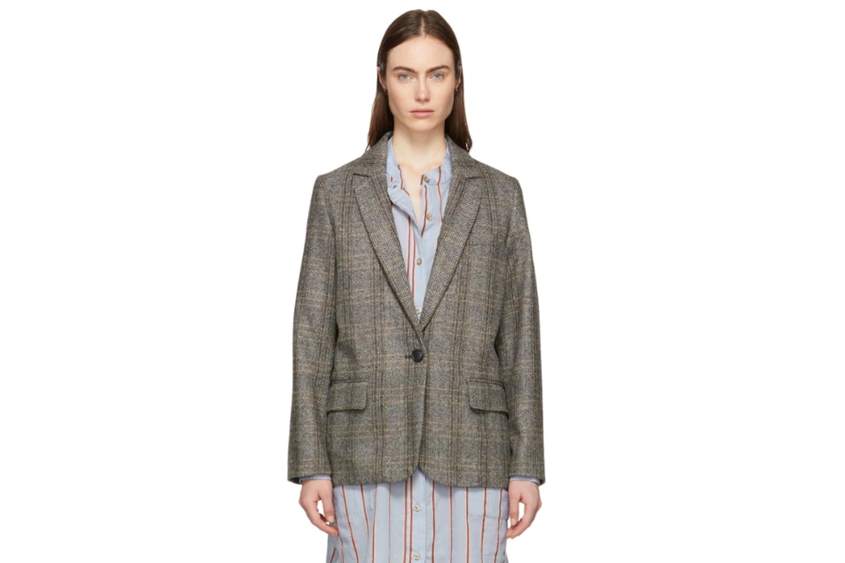 Isabel Marant Etoile Beige & Grey Charly Oversized Blazer