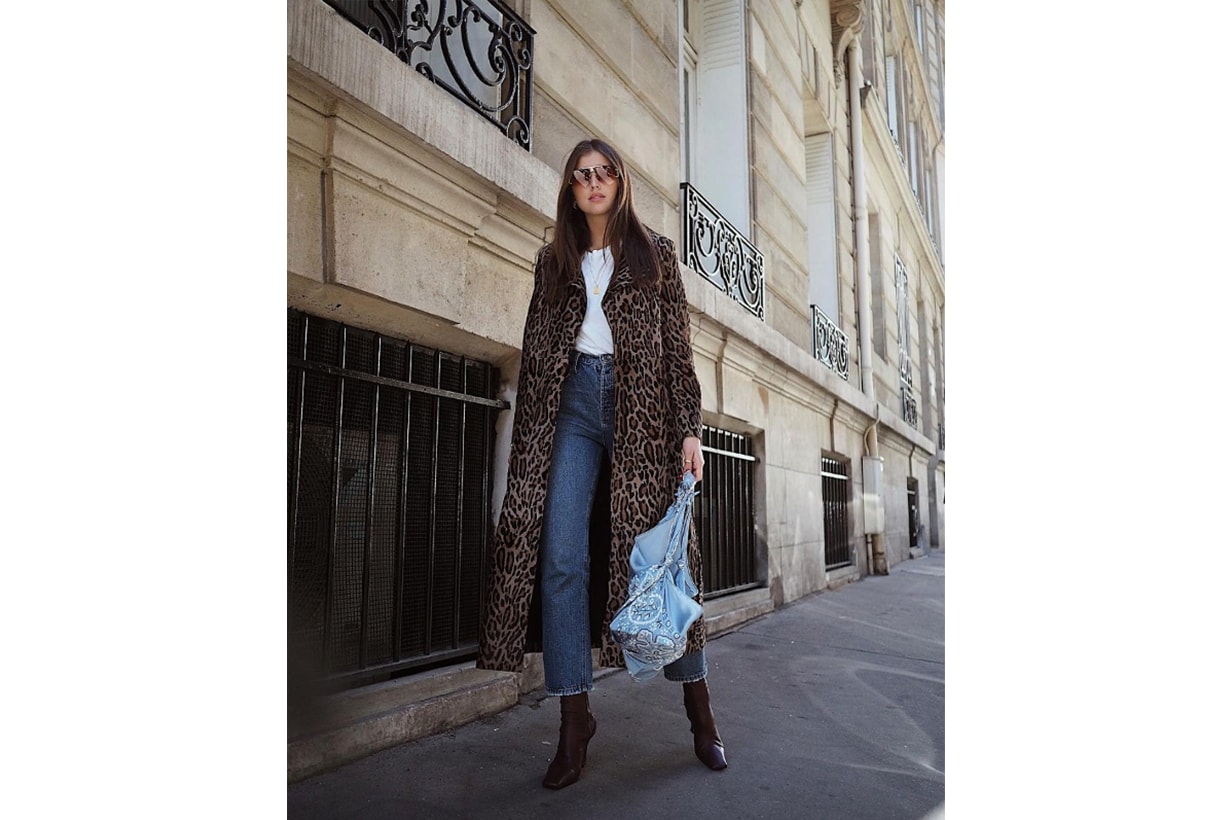 Leopard Printed Coat Jeans Street Style