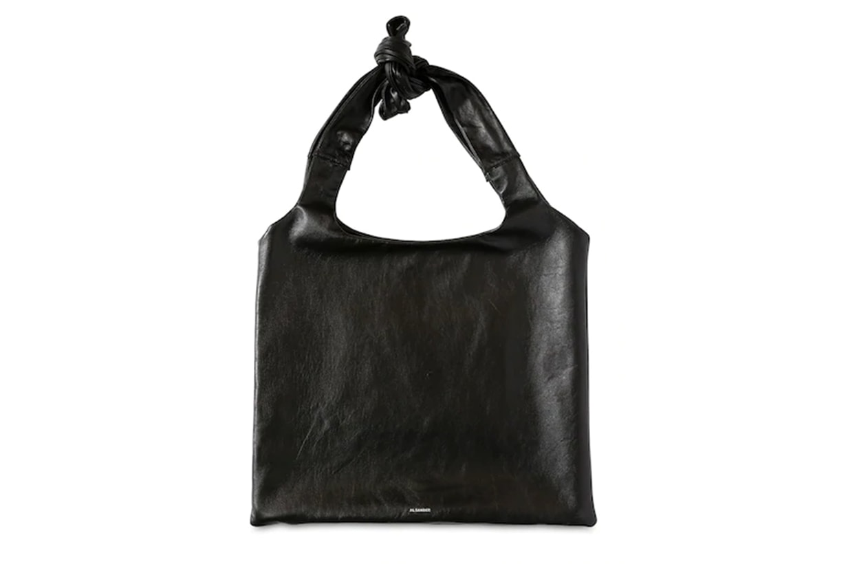 Jil Sander Logo Printed Leather Top Handle Bag