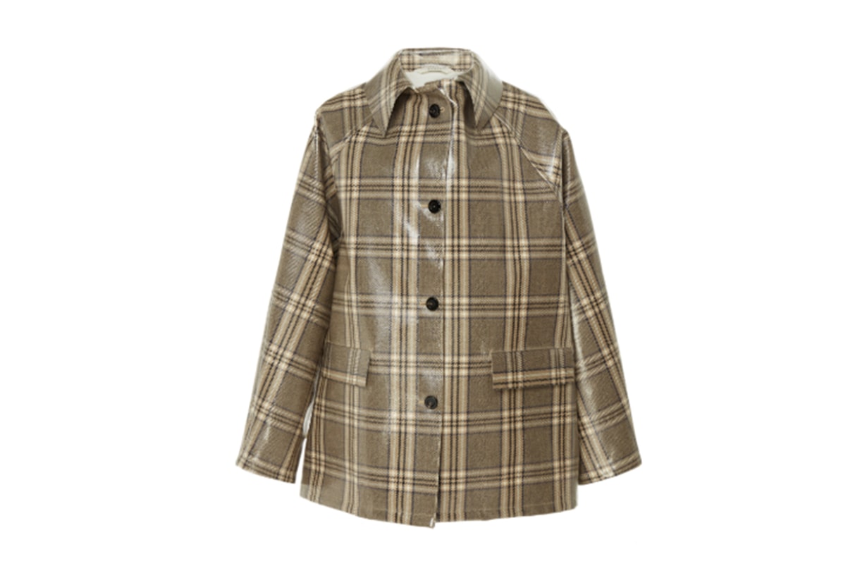 Kassl Coated Check Short Wool-Blend Jacket