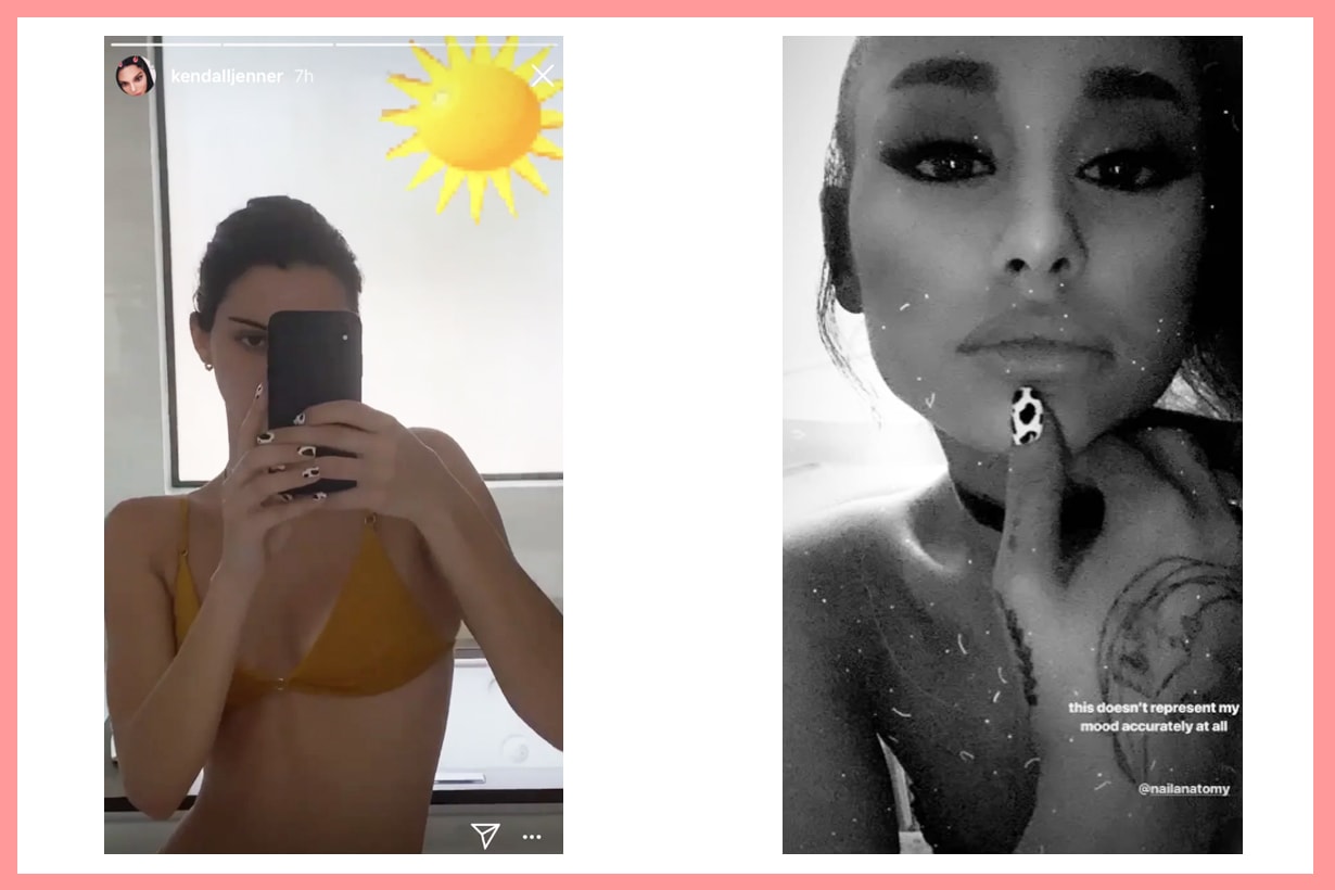 Kendall Jenner Ariana Grande Cow-Print Manicure Nail arts Trend Nail designs spring summer 2019