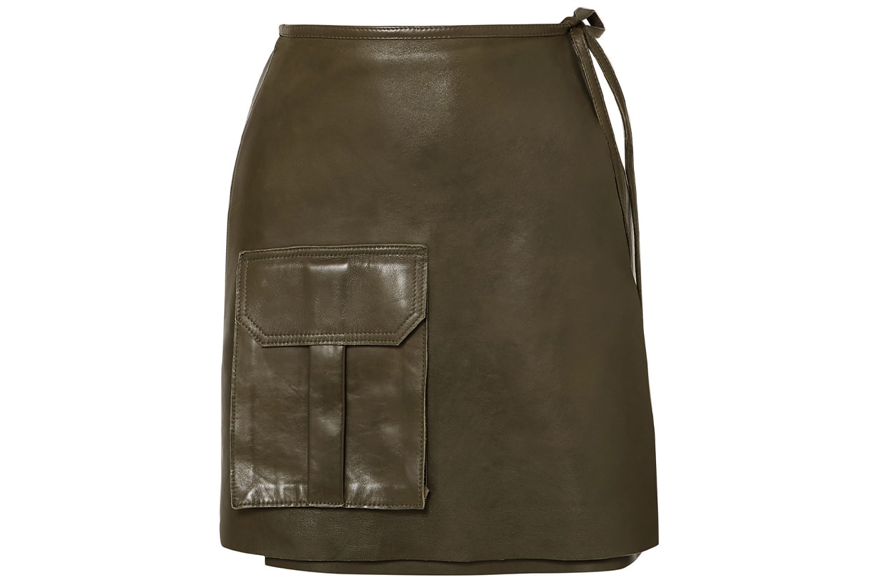 ganni leather skirt