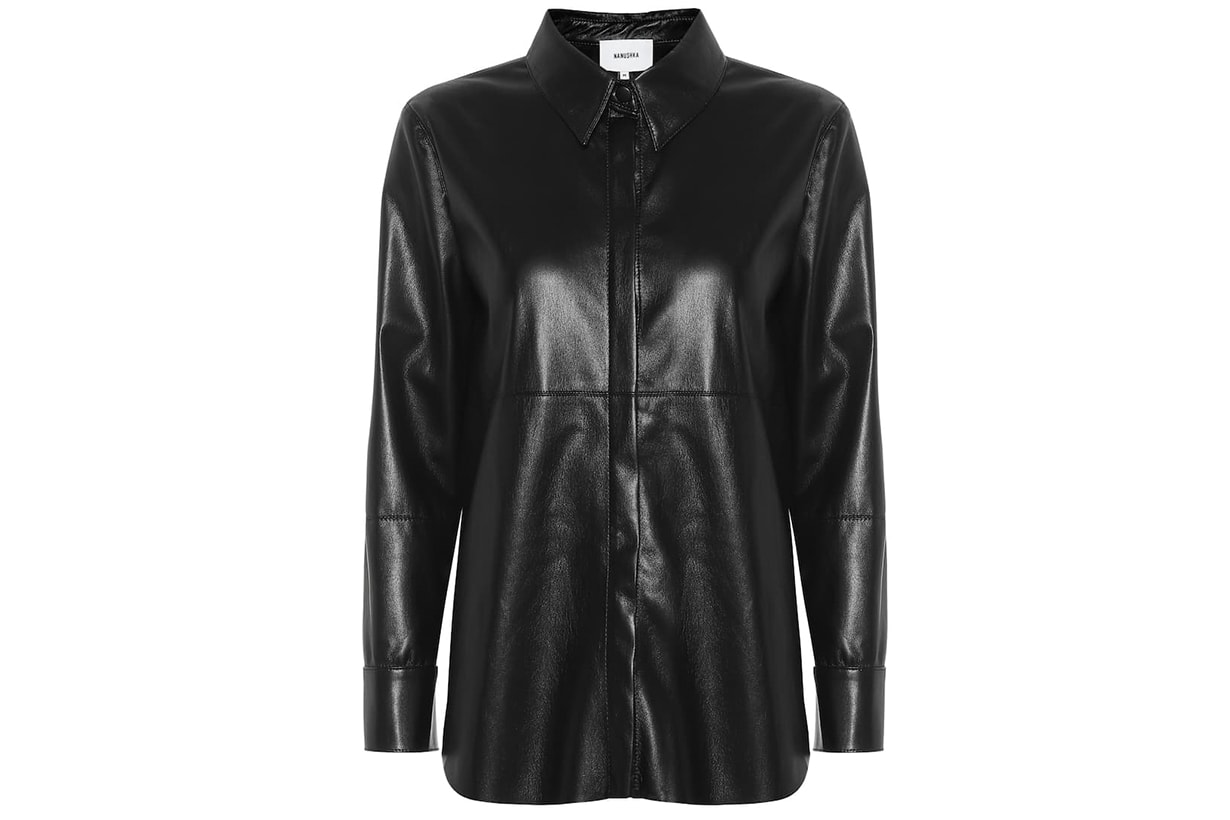 nanushka leather shirt