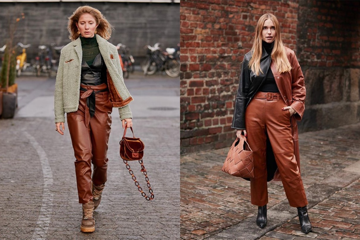 Black and Brown Leather Outfits Street Style