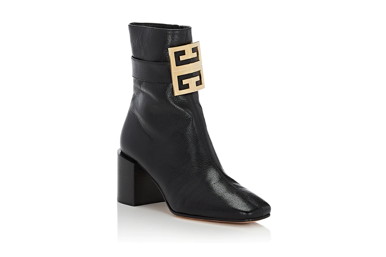 Logo-Embellished Leather Ankle Boots