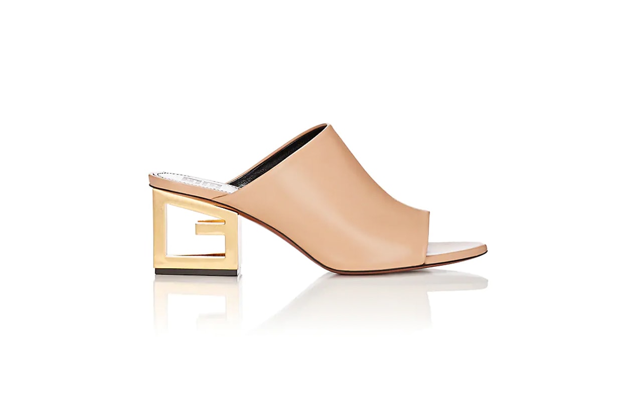 Logo-Heel Leather Mules