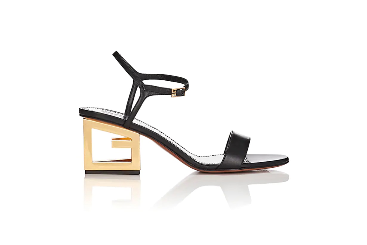 Logo-Heel Leather Sandals