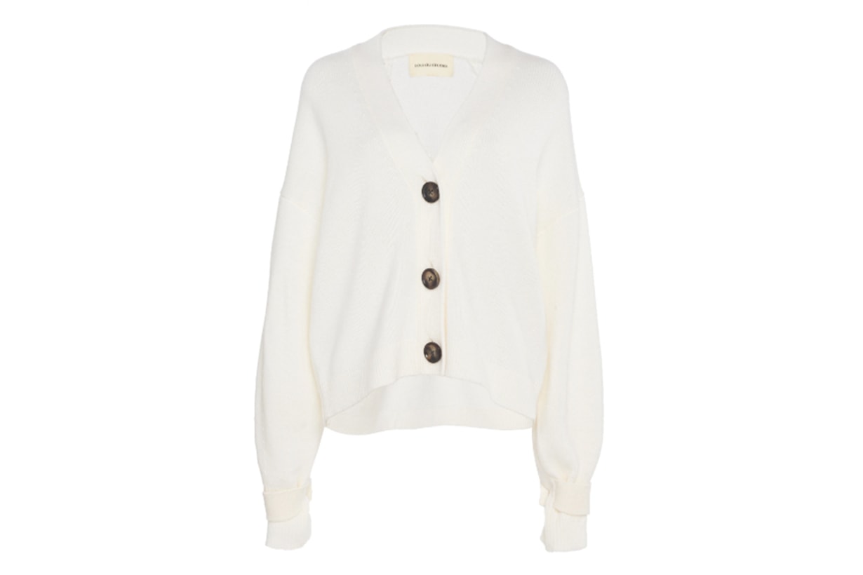 Loulou Studio Tiberine V-Neck Button-Front Cardigan