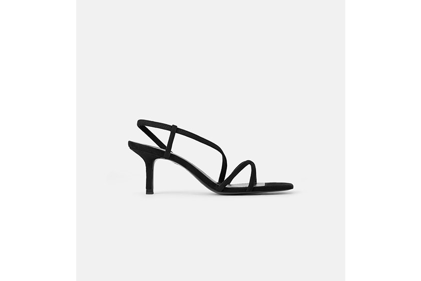 Zara Mid-Heel Sandals With Elastic Band Detail