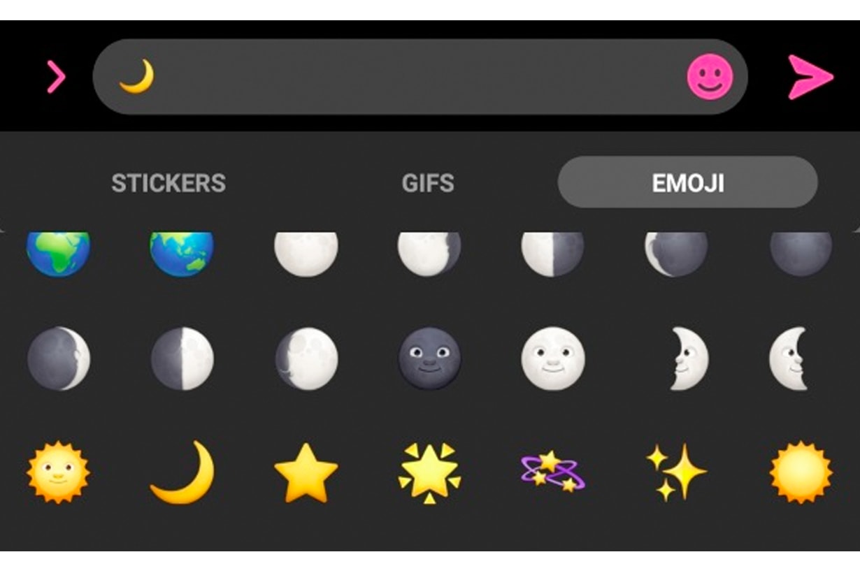 facebook messenger emoji moon night mode
