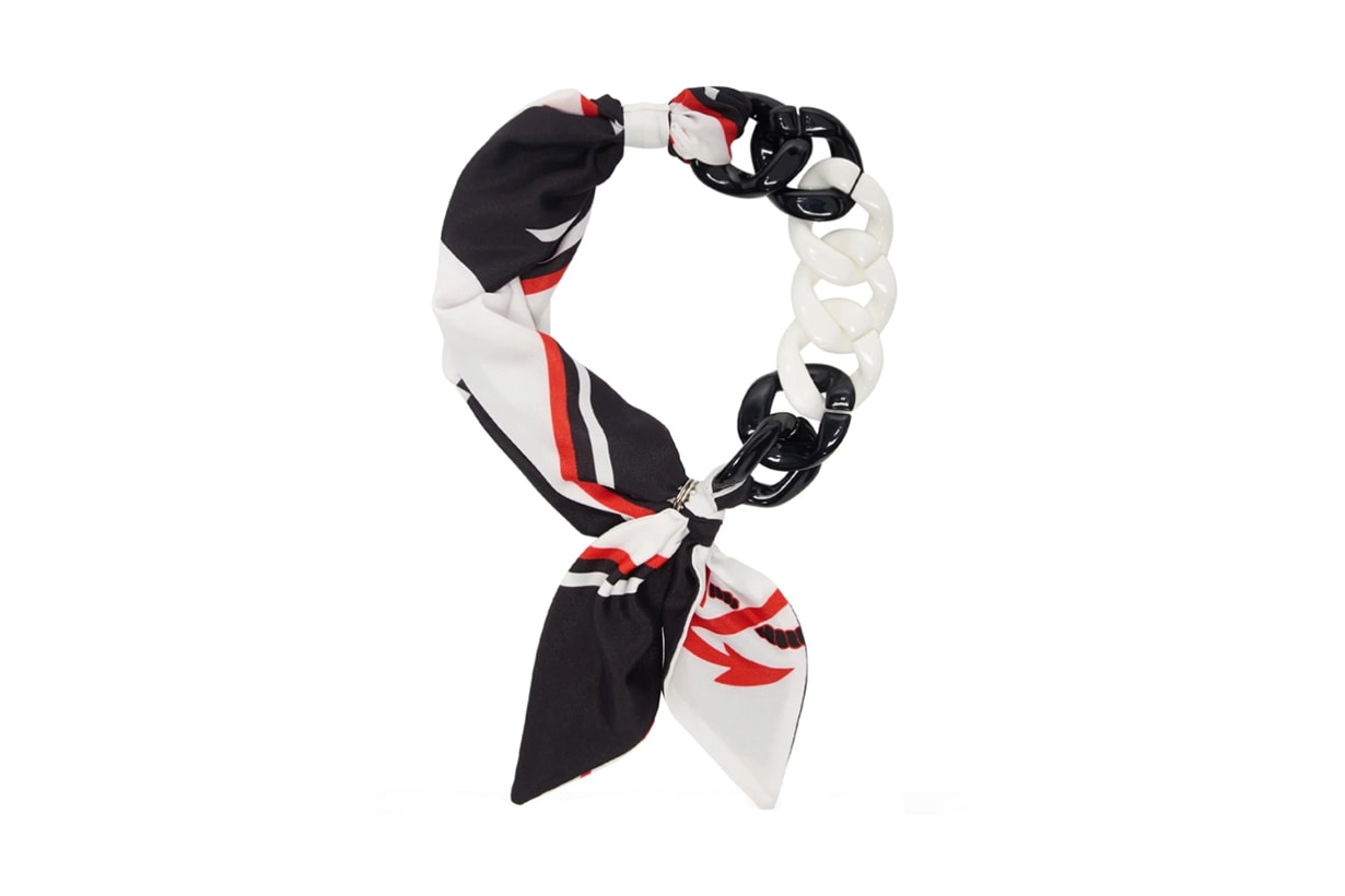 MSGM White & Black Chain Scarf Necklace