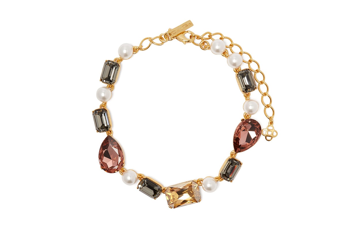 Oscar De La Renta Crystal and Faux-Pearl Choker