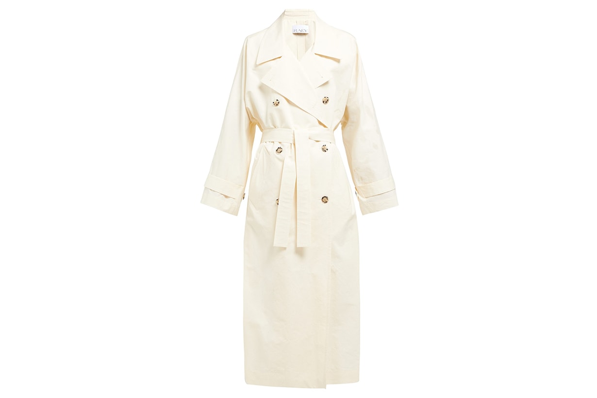 Raey Papery Cotton-Blend Long Trench Coat