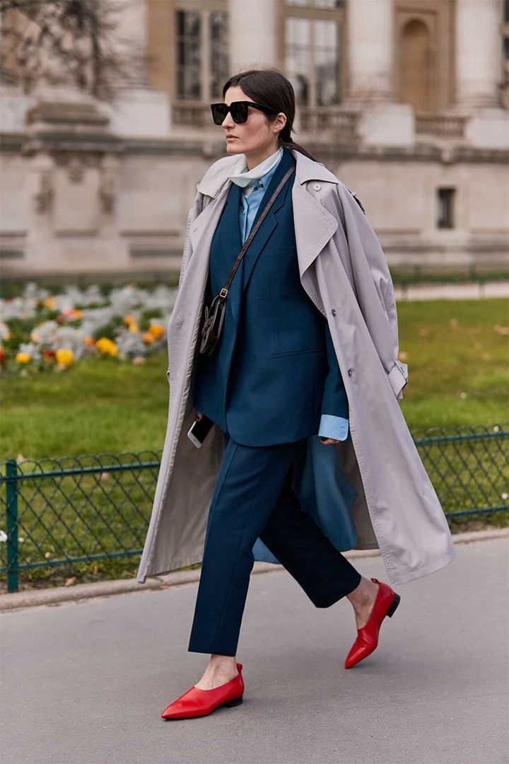 Paris Suit Trench Coat Street Style