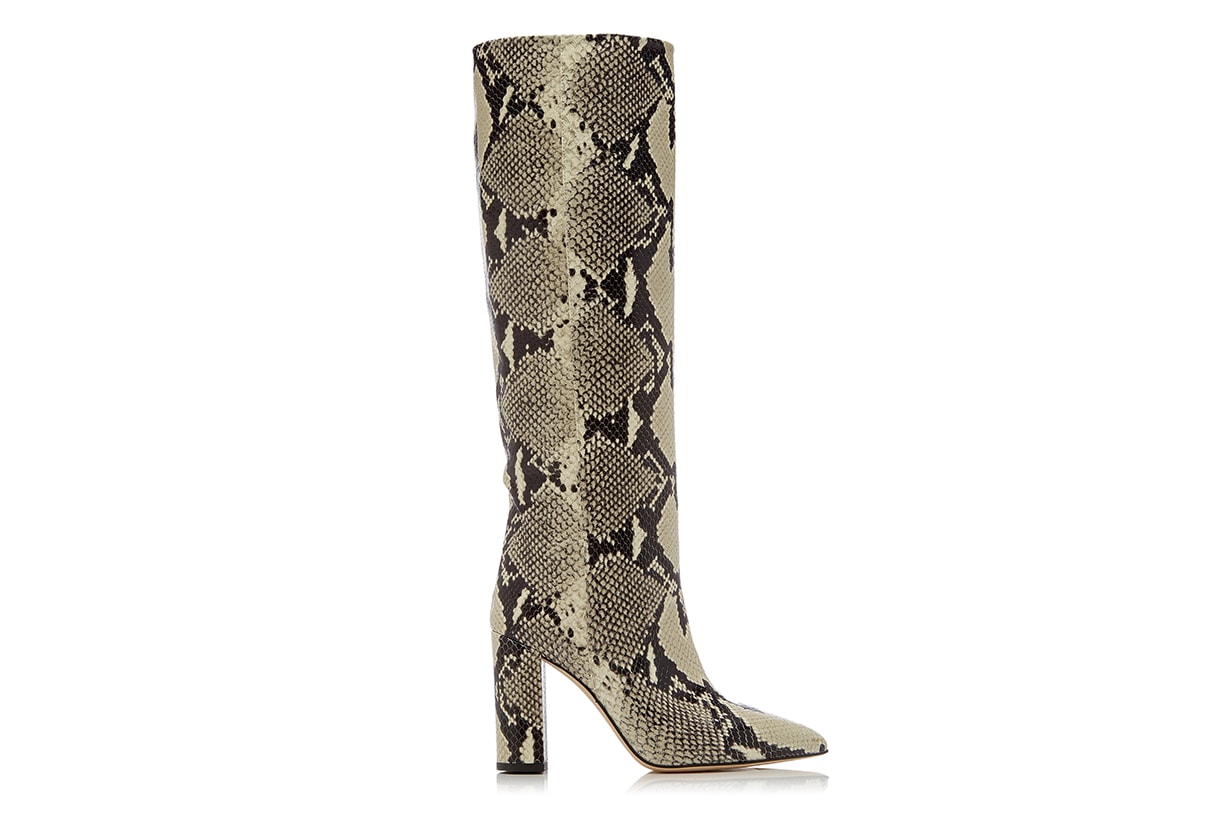 Paris Texas Snake-Effect Leather Knee Boots