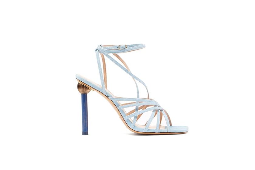 Jacquemus Pisa Mismatched Heel Suede Sandals