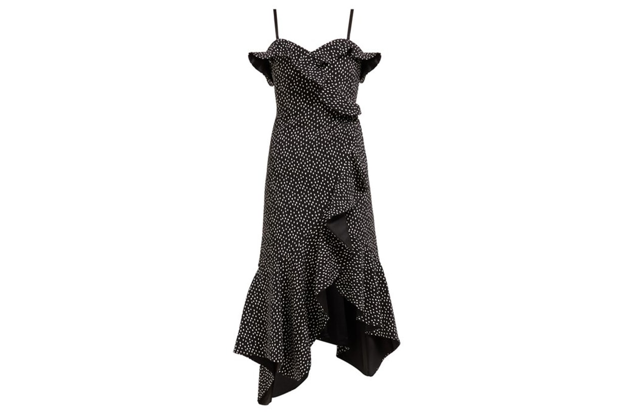Jonathan Simkhai Polka Dot-Print Off-The-Shoulder Midi Dress