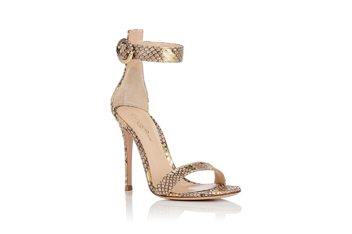 Portofino Python Ankle-Strap Sandals