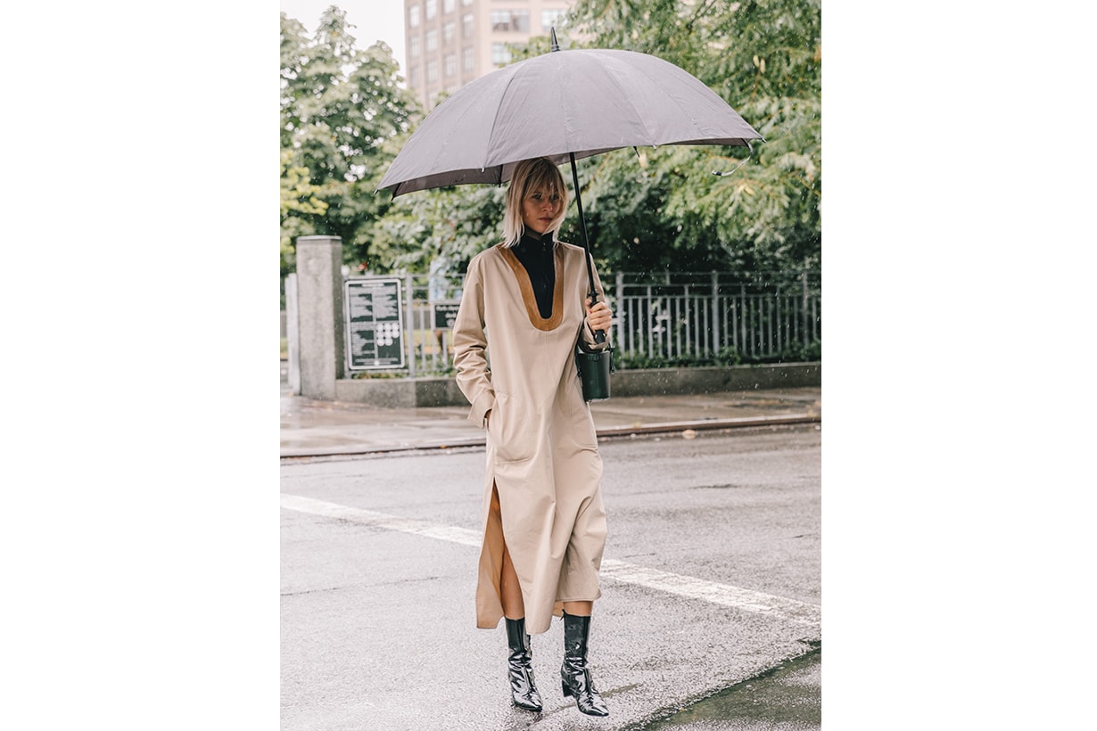 Rainy New York Fashion Week Umbrella Street Style