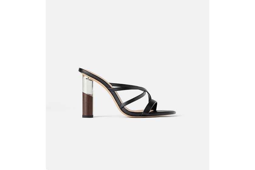 Zara Sandals With Contrast Round Heel