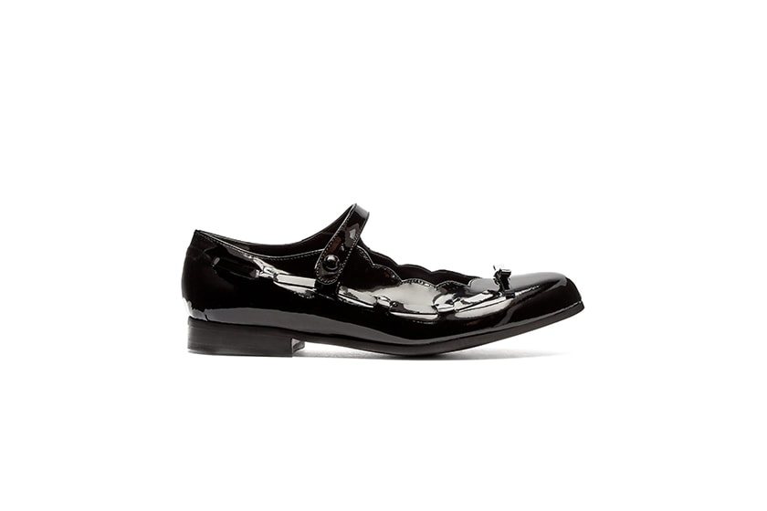 Comme des Garçons Scalloped Patent Leather Mary Jane Flats