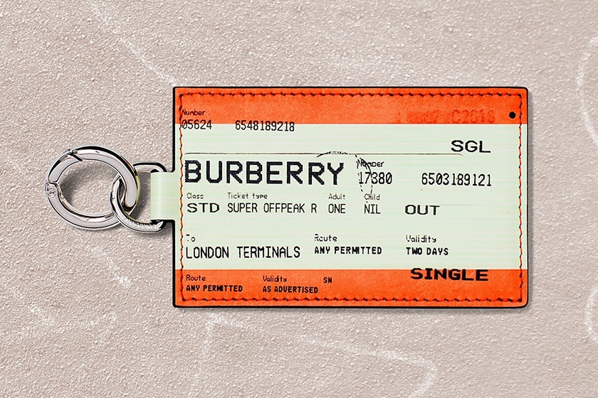 burberry b series train ticket keyring
