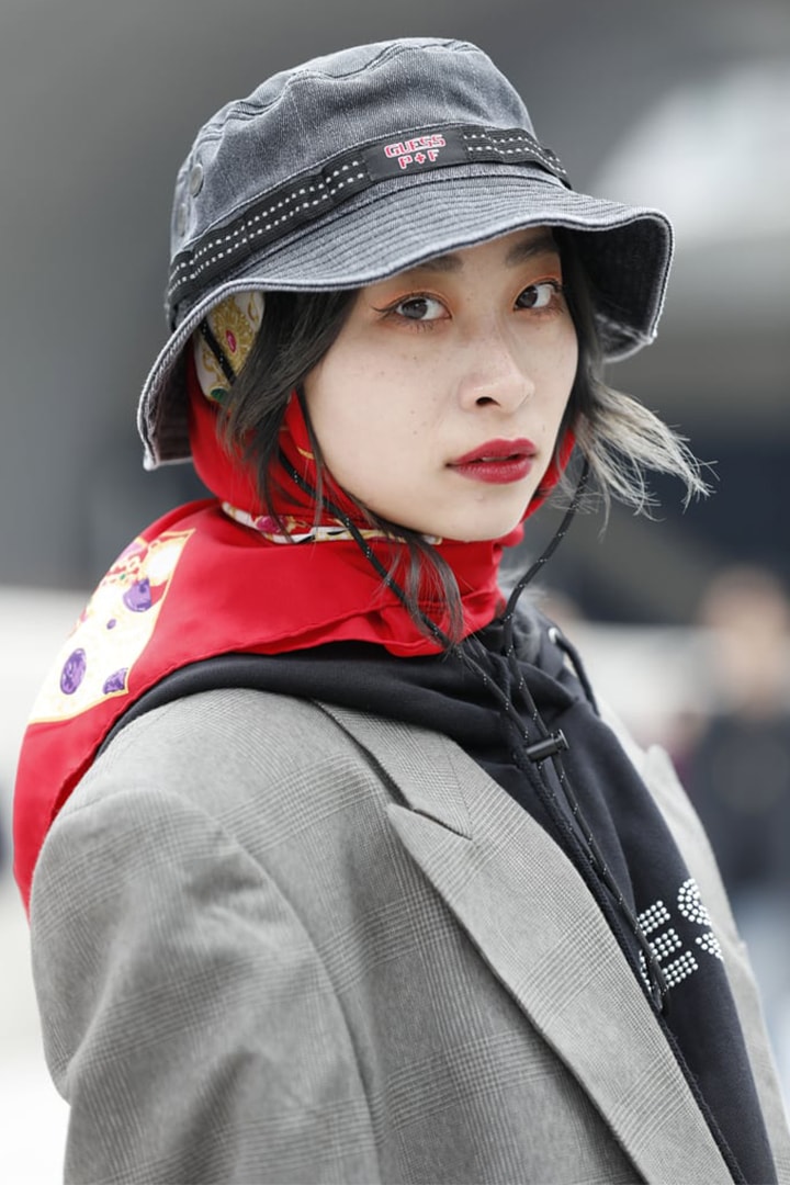 Bucket Hat Korean Girl Street Style