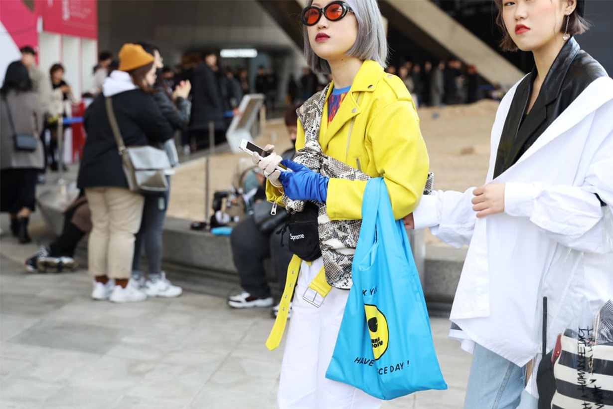 Pop Art Pattern Bag Yellow Jacket Korean Street Style