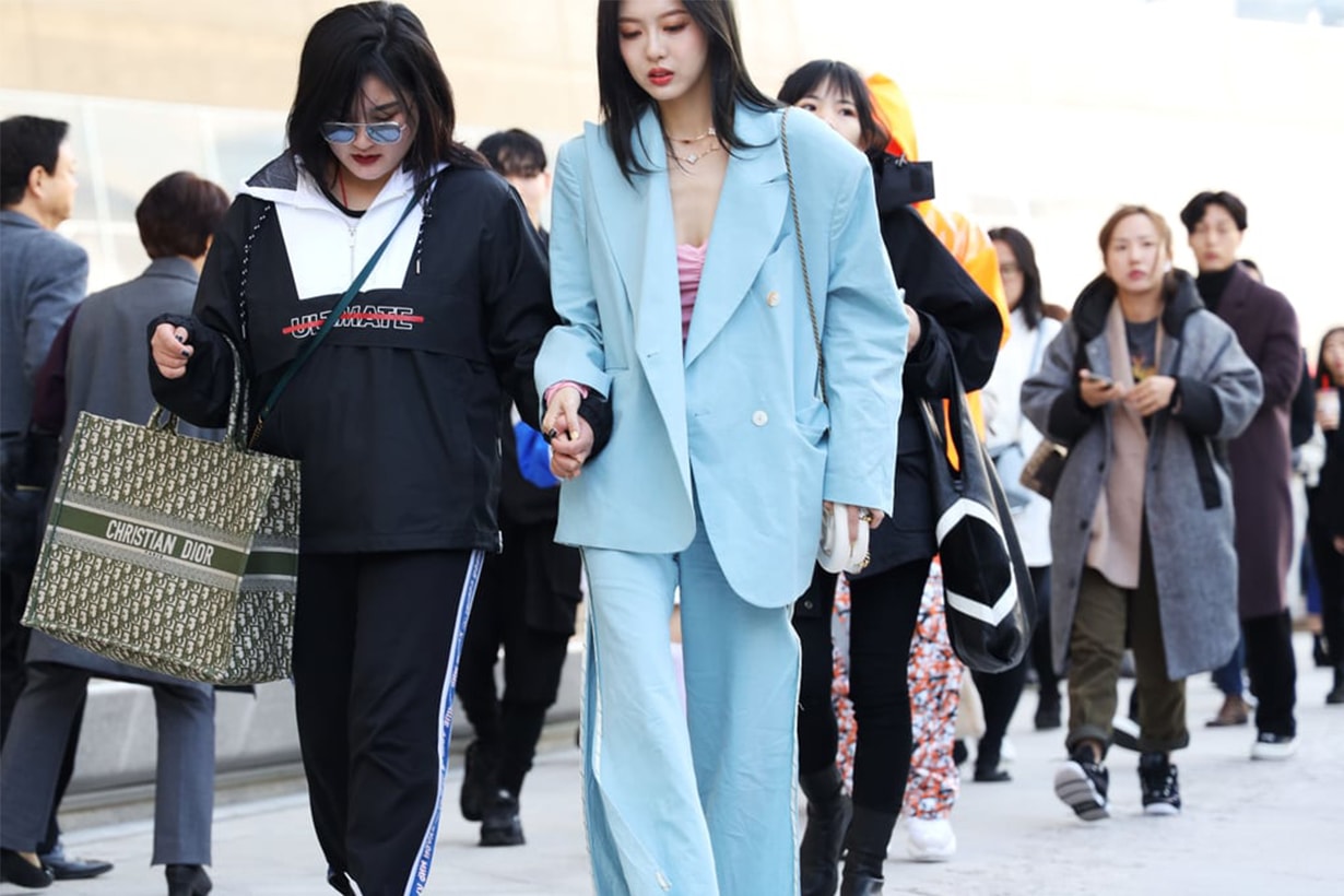 Blue Suit Blazer Korean Girl Street Style