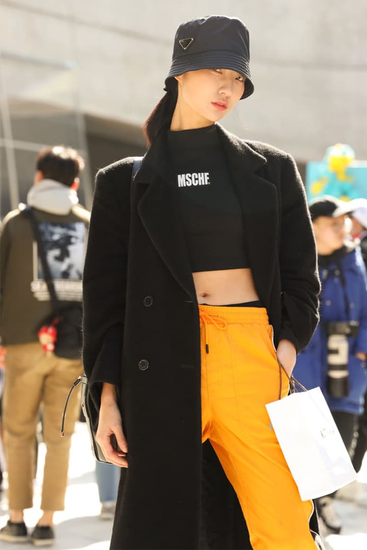 Bucket Hat Crop Top Korean Girl Street Style