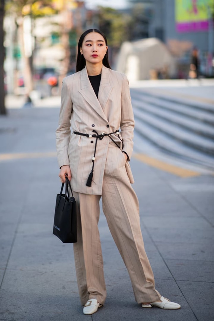 Korean Girl Suit Street Style