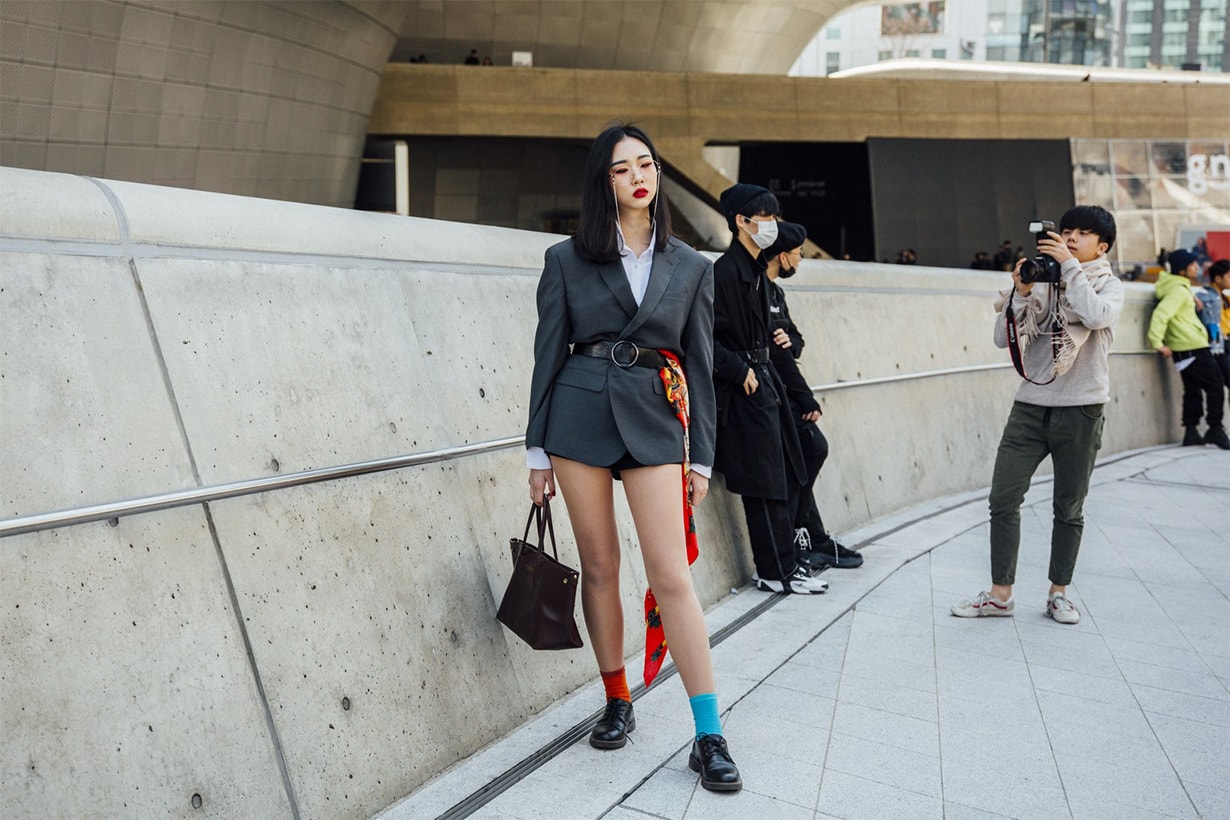Korean Girl socks with shoes blazer Fashion Street Style