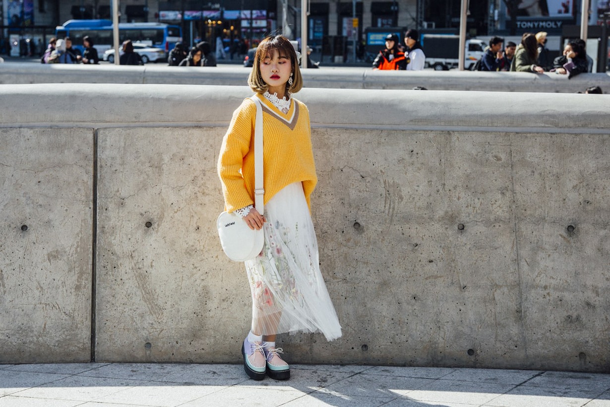 Korean Girl Sweater Dress Platform Shoes Fashion Street Style