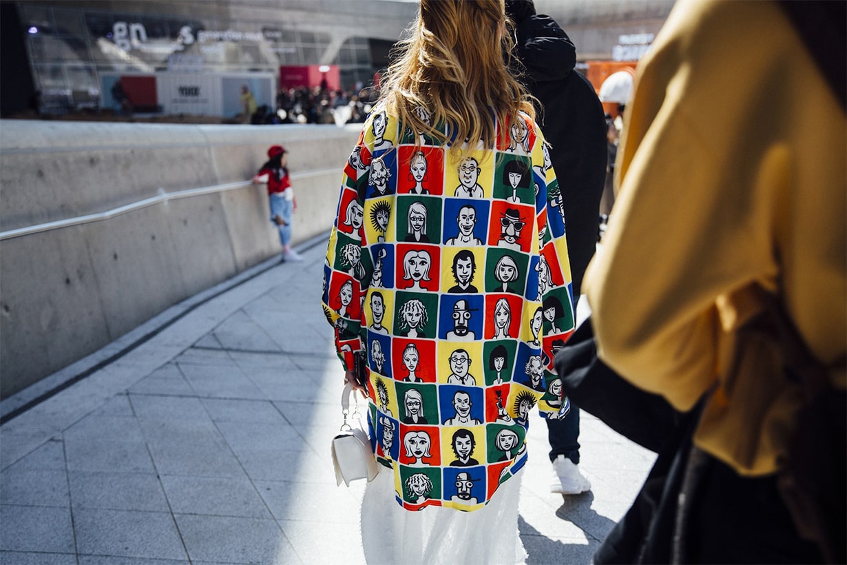 Korean Girl pattern oversized shirt Fashion Street Style