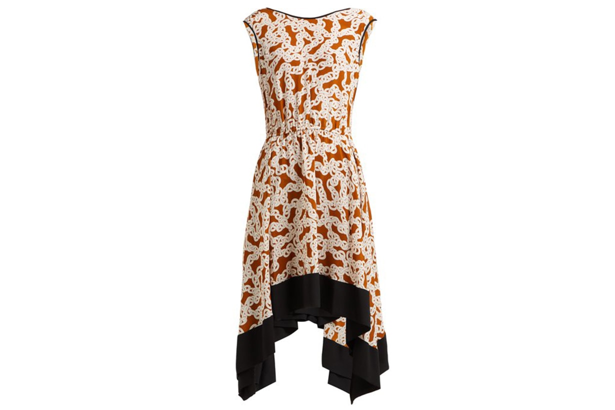 Diane Von Furstenberg Talis Chain-Print Sleeveless Silk Dress