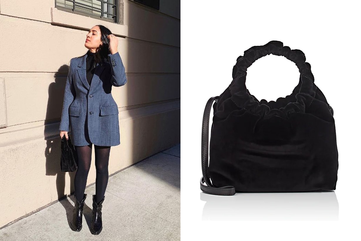 The Row Double-Circle Small Velvet Bag