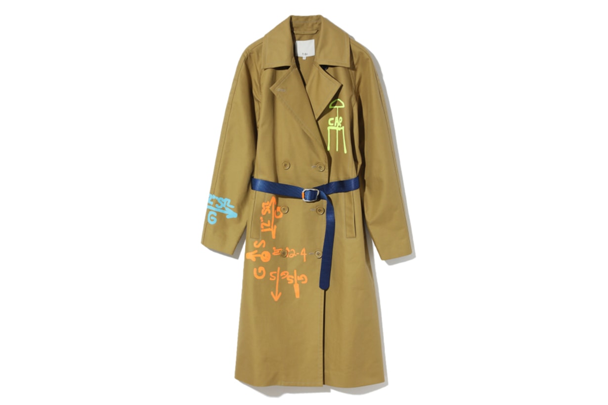 TIBI Graffiti Print Trench Coat