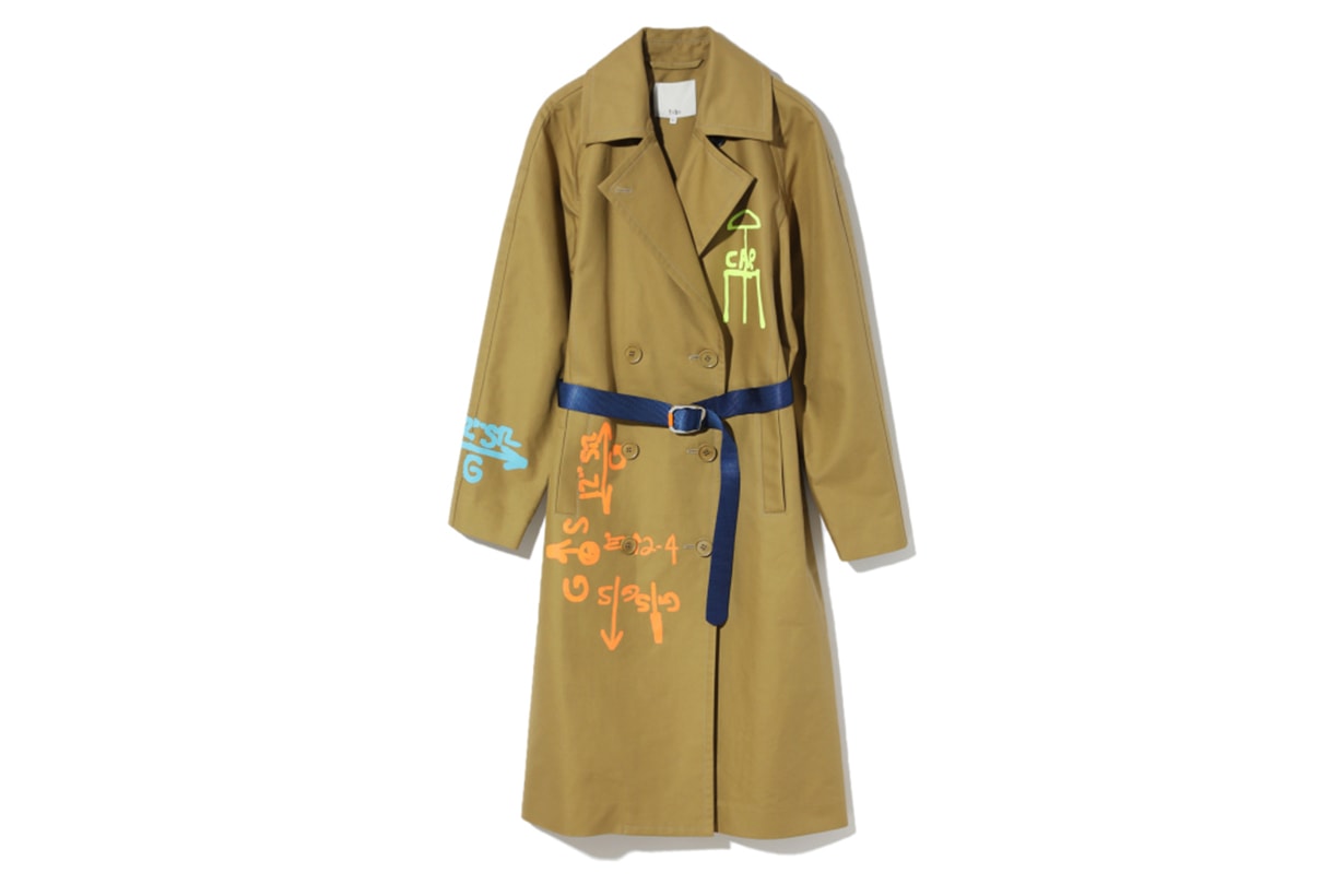 Tibi Graffiti Print Trench Coat