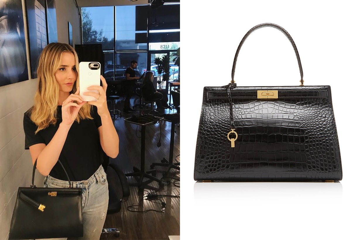 Tory Burch Lee Radziwill Croc-Effect Leather Satchel
