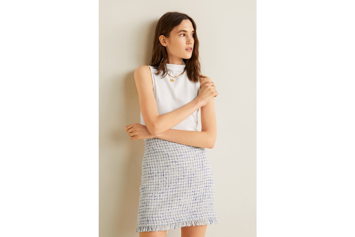 Mango Tweed Miniskirt