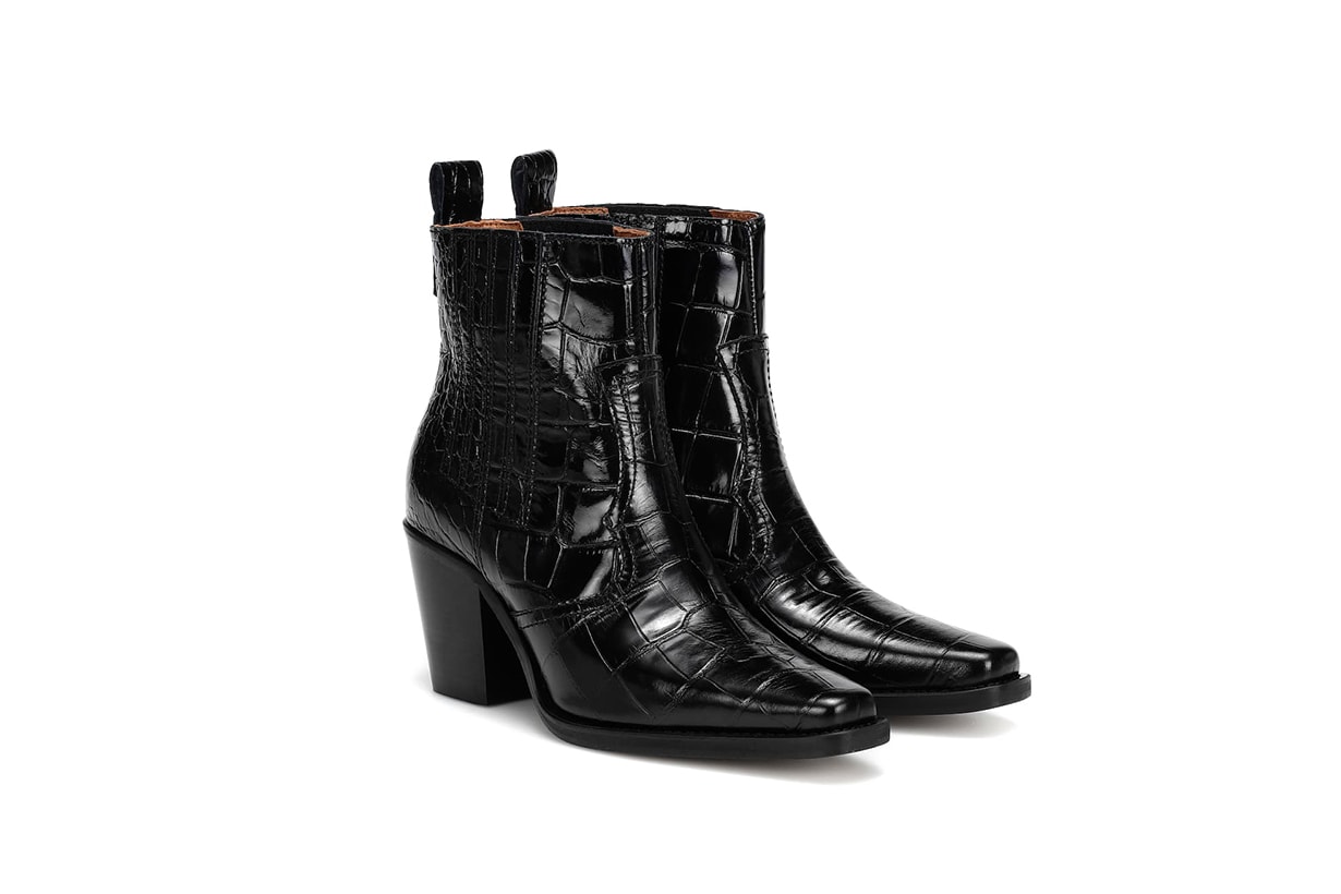 Western Embossed Leather Boots