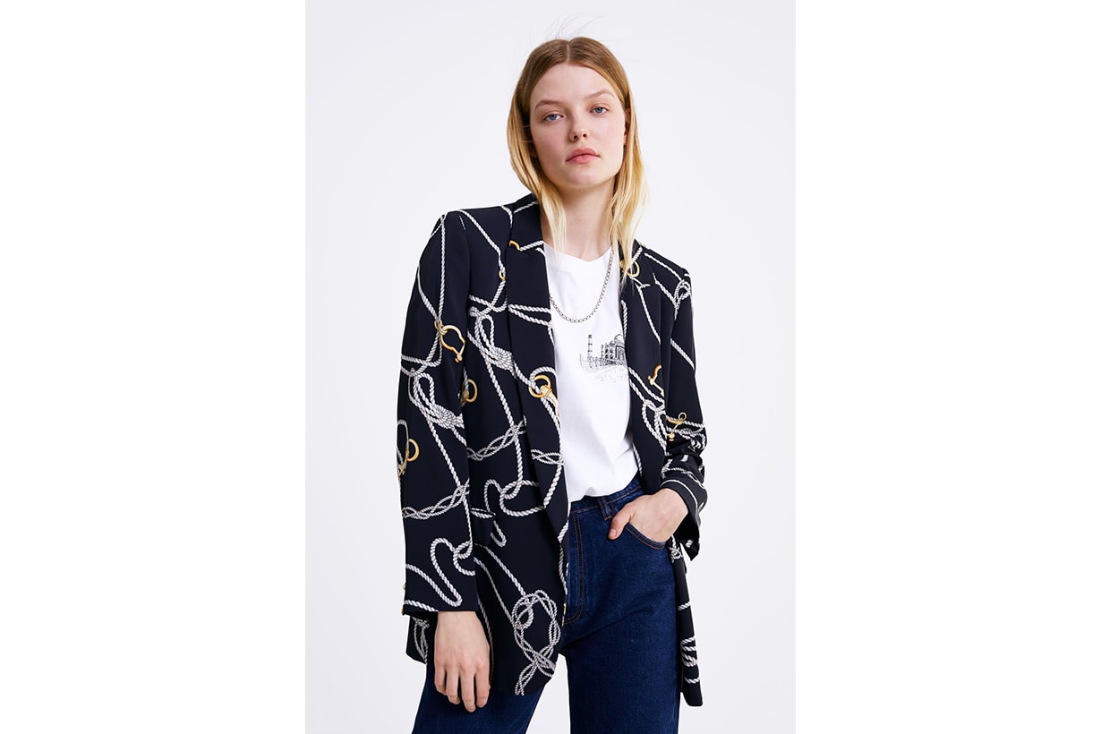 Zara Chain Print Blazer