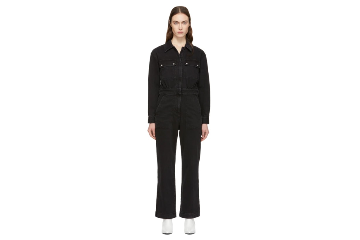 Alexachung Black Denim Boiler Jumpsuit