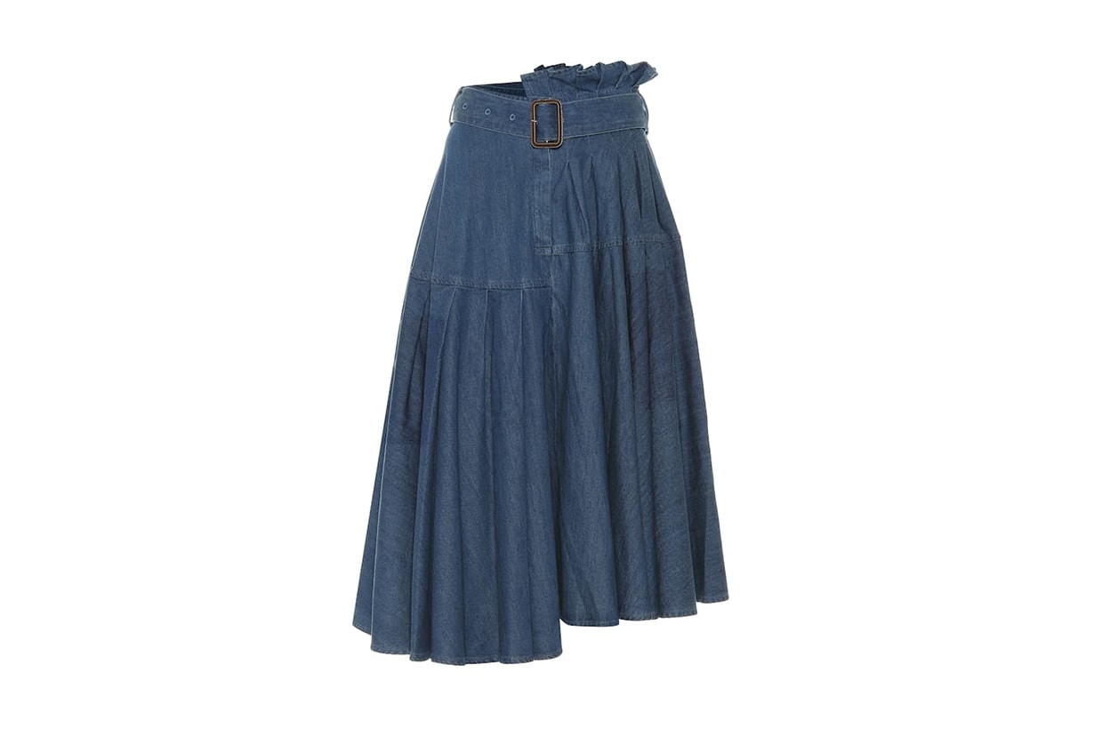 JW Anderson Asymmetric Denim Midi Skirt