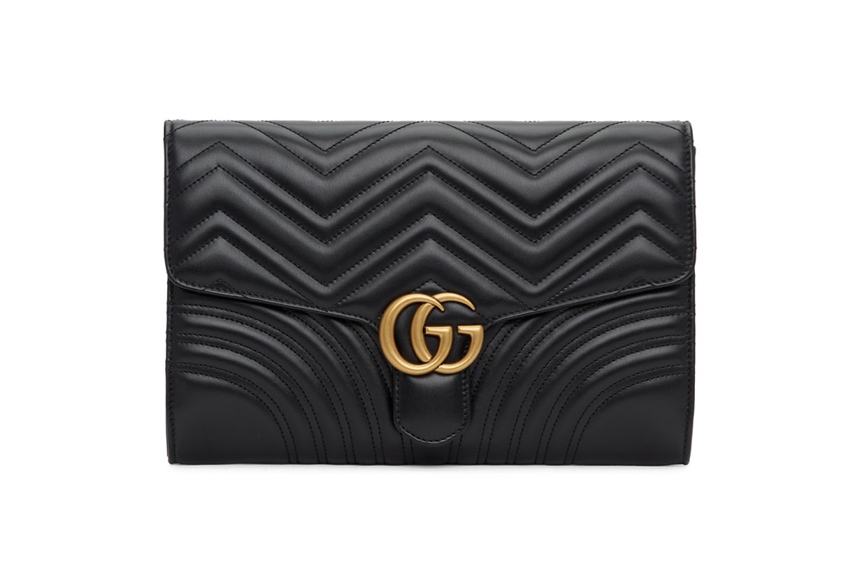 Gucci Black Medium GG Marmont 2.0 Clutch