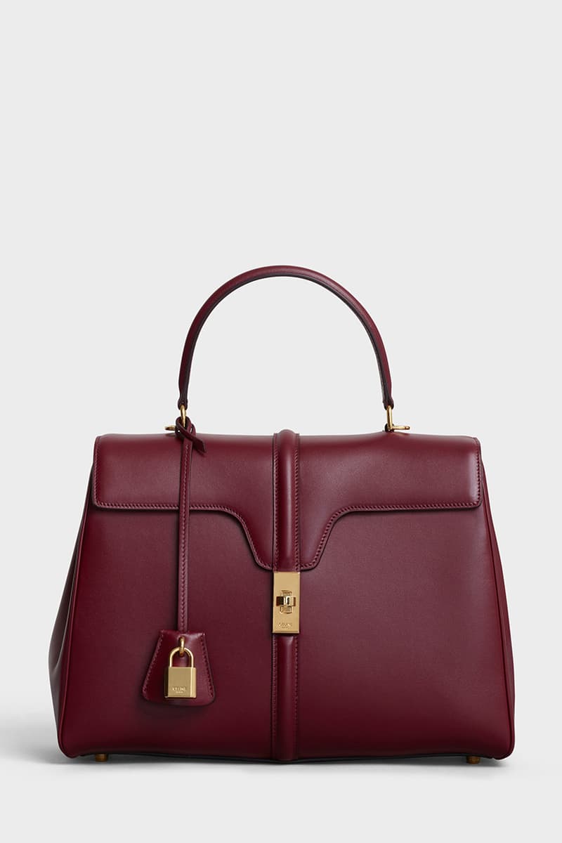 CELINE SPRING 19-LIGHT BURGUNDY MEDIUM 16 BAG IN SATINATED CALFSKIN