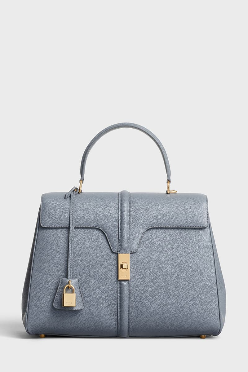 CELINE SPRING 19-MEDIUM GREY MEDIUM 16 BAG IN GRAINED CALFSKIN