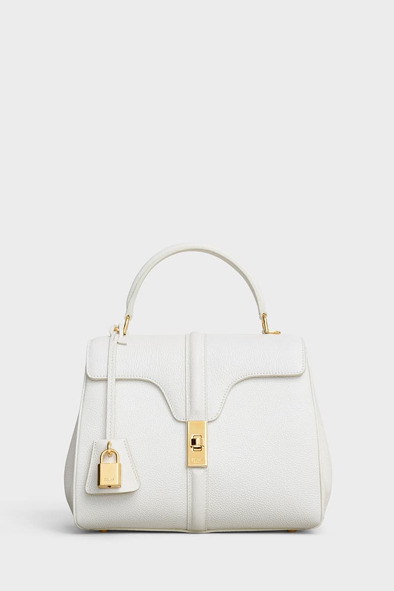 CELINE SPRING 19-WHITE SMALL 16 BAG IN GRAINED CALFSKIN